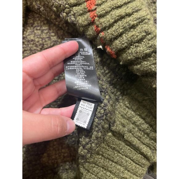 Ted Baker London Newtub Khaki Green Wool Blend Textured V-Neck Sweater Size 6 - Picture 6 of 10